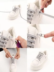 2pcs No-tie Shoelaces With Buckle, Fashionable Easy-tie Shoelaces For Sneakers