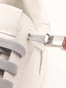 2pcs No-tie Shoelaces With Buckle, Fashionable Easy-tie Shoelaces For Sneakers