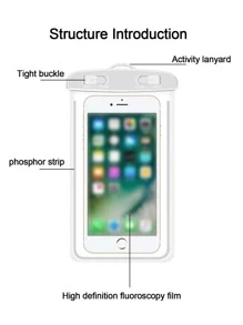 1 PC Trong Suốt màn hình cảm ứng điện thoại di động túi chống nước bơi trôi thiết bị lặn niêm phong - trắng - Xem 2