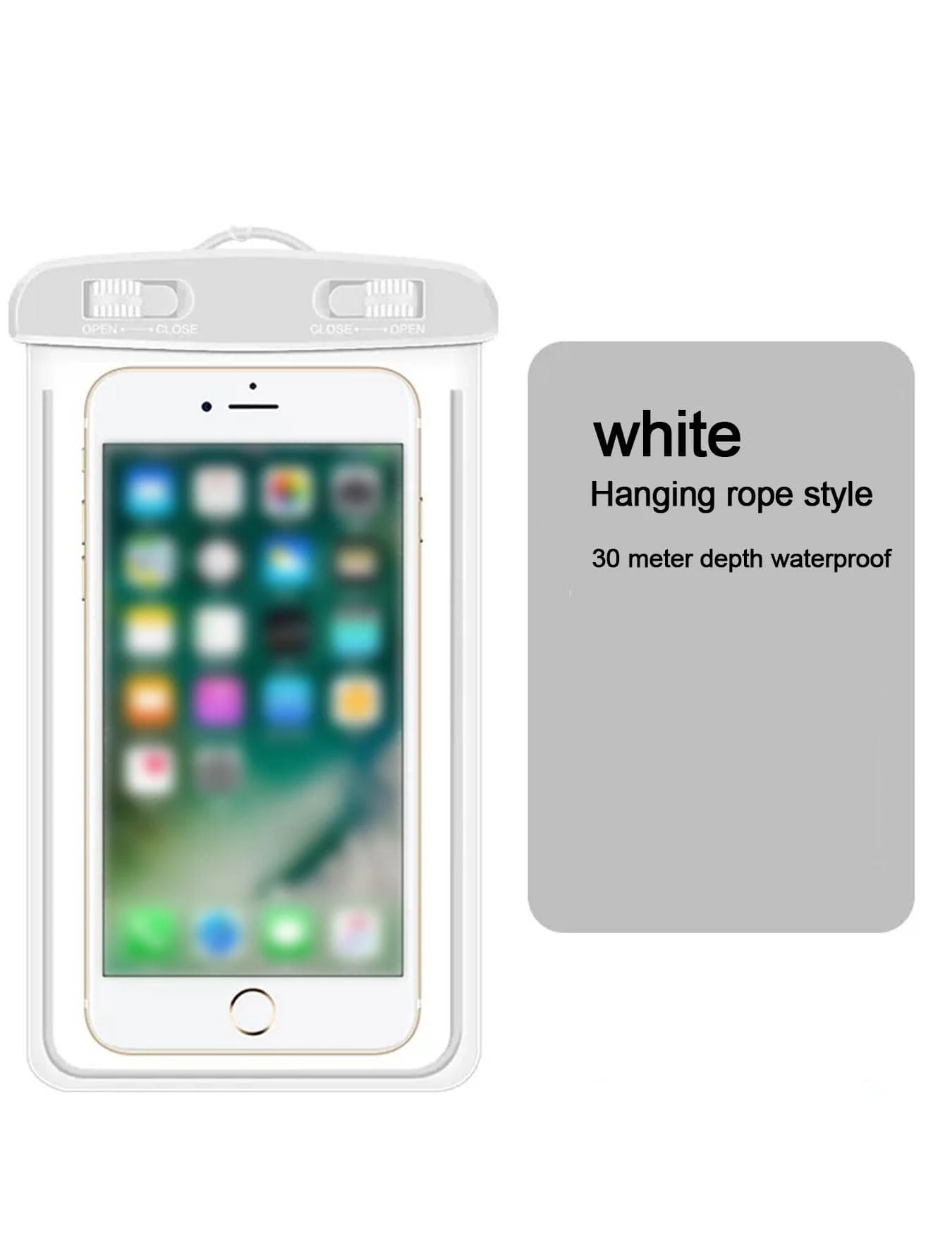 1 PC Trong Suốt màn hình cảm ứng điện thoại di động túi chống nước bơi trôi thiết bị lặn niêm phong - trắng - Xem 1