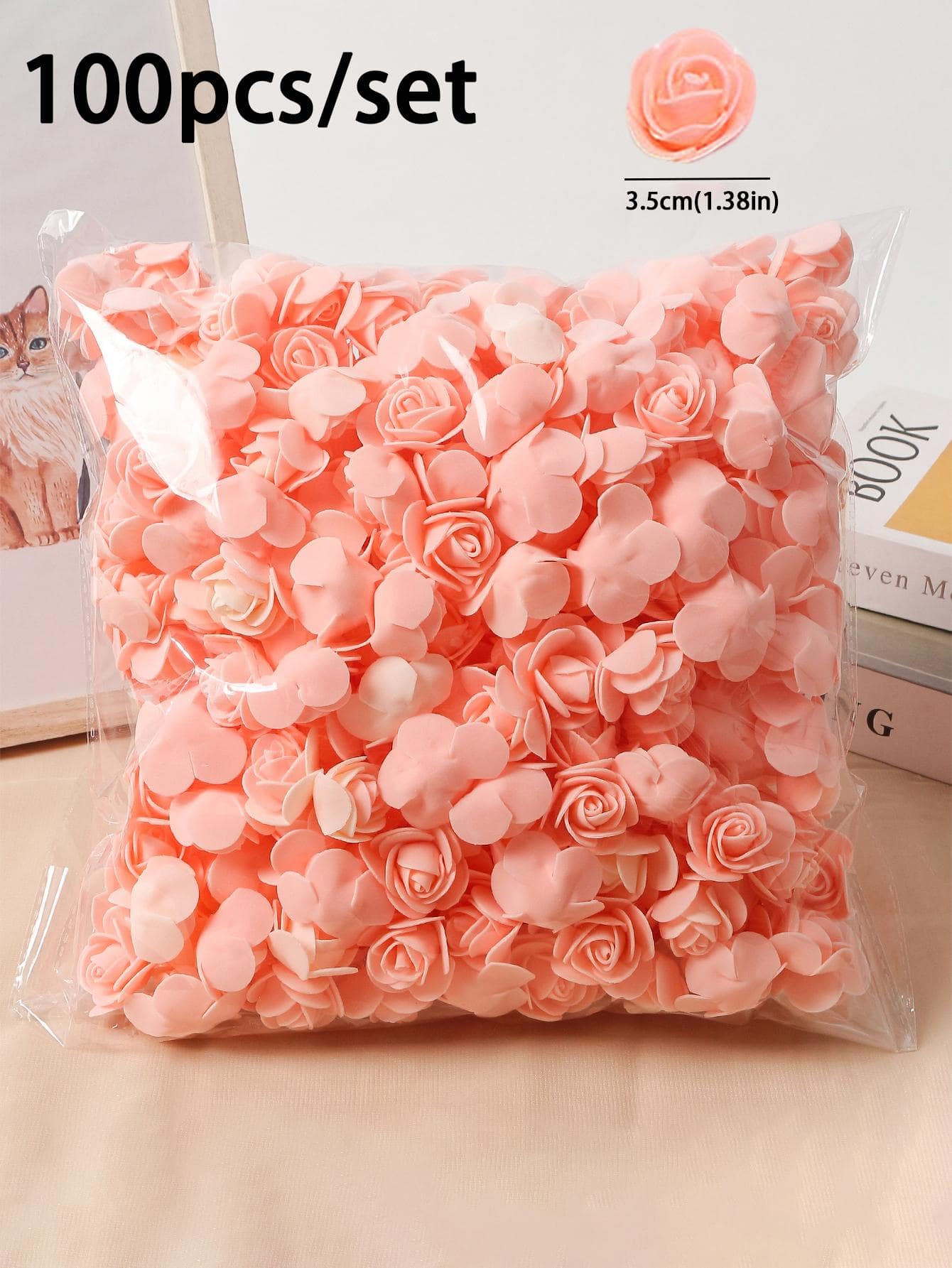 100/50/200/300/400/500 Viên 3.5Cm Hoa Hồng Nhân Tạo Xốp PE Hoa Giả Trang Trí Nhà Trang Trí Đám Cưới đồ Dùng Trang Trí Đám Cưới DIY Quà Tặng Cô Dâu Phụ Kiện Sổ Lưu Niệm - Rượu sâm banh - Xem 1