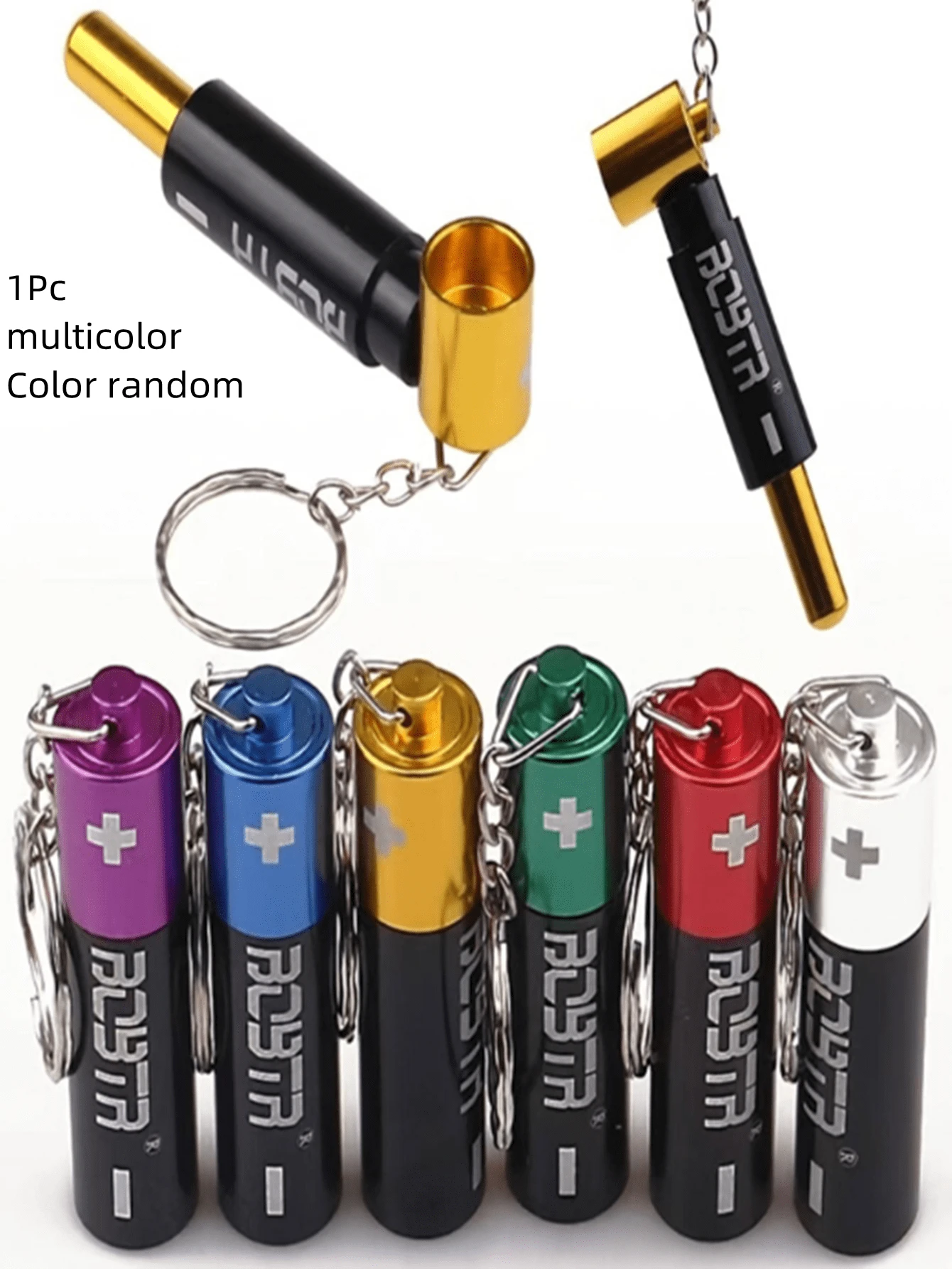 1pc Random Color Smoking Metal Pipes, Herb Smoke Pipe, Smoking Cigarette Accessories - Multicolor - View 1