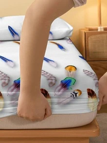 Ga Trải Giường Họa Tiết Lông Vũ, Ga Gối Co Giãn Hiện Đại Cho Phòng Ngủ - Nhiều màu - Xem 3
