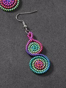 螺旋耳墜 - 橄欖綠 - 查看 5