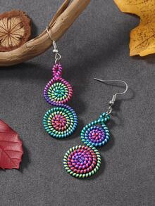 螺旋耳墜 - 橄欖綠 - 查看 2