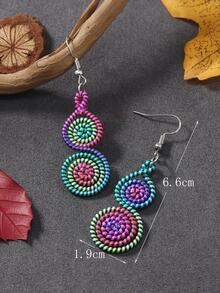 螺旋耳墜 - 橄欖綠 - 查看 3