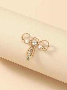 1pc Brooch, Female Uterus Shaped Rhinestones Metal Brooch, Care Women Health Badge - Gold - View 1