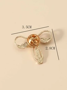 1pc Brooch, Female Uterus Shaped Rhinestones Metal Brooch, Care Women Health Badge - Gold - View 3