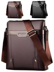 字母图案方形包中号拉链复古手提包书包斜挎包运动包高中大学生旅行学院学校皮包防水圣诞礼物男士斜挎包单肩包侧包简约老款商务休闲手提包