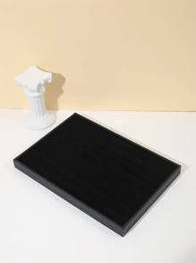 1入組絲絨戒指展示托盤,豪華珠寶收納組織盒 - 黑色 - 查看 3