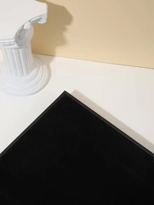 1入組絲絨戒指展示托盤,豪華珠寶收納組織盒 - 黑色 - 查看 4