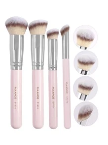 MAANGE 4-Piece Makeup Brush Set, Soft, Blush Brush, Foundation Brush, Concealer Brush, Highlight Brush, Contour Brush, Blending Brush, Makeup Tools,Brush Set,Makeup Brush Kit,Make Up Brush Set,Make Up Set Complete,Makeup Brush Set,Complete Makeup Kit,Brush Kit,Brushes Makeup Set,Makeup Gift Set - Pink - View 8