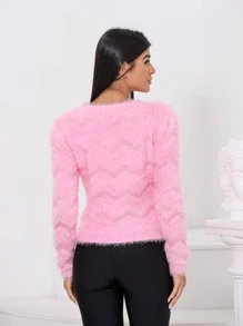 Women Sweaters - 淺粉色 - 查看 2