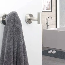 1pc Solid Towel Hanger - Silver - View 1