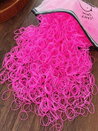 1000入組女性素色休閒一次性髮圈適用於日常生活