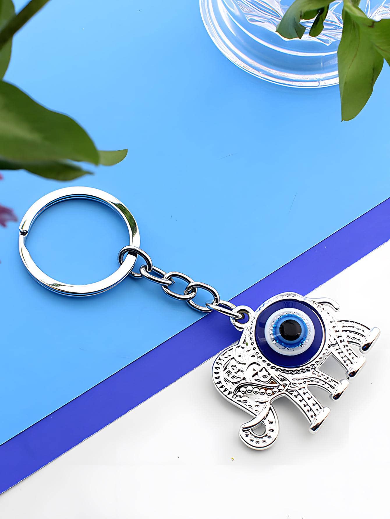 1 Phụ Nữ Ác Mắt Trang Trí Tai Voi Charm Móc Khóa Thời Trang Trang Trí Chìa Khóa - Nhiều màu - Xem 1