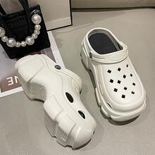 女性字母細節鏤空多用途穿戴通風酷白色乙烯-乙酸乙烯共聚物洞洞鞋 - 白色 - 查看 3