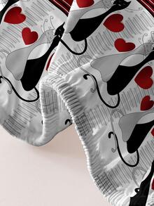 1入時尚公主浪漫風格涤纶刷毛床单，柔軟透氣床罩防塵保護套，適用於兒童/學生/成年人，臥室家居紡織床上用品 - 彩色 - 查看 5