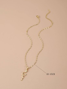 1 件时尚全水钻蛇形吊坠不锈钢女士珠宝，黄色珠宝，女士金项链，不锈钢珠宝，黄色配饰 - 金黃色 - 查看 3