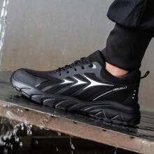 男士钢头鞋，防砸，抗压，抗折，透气，舒适，防滑，防刺穿，轻便，保护脚趾，时尚，休闲，适用于建筑工地 - 彩色 - 查看 9