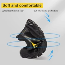 男士鋼頭安全鞋防砸耐壓耐折疊透氣舒適防滑防刺穿輕便保護腳趾時尚休閒工地防護
