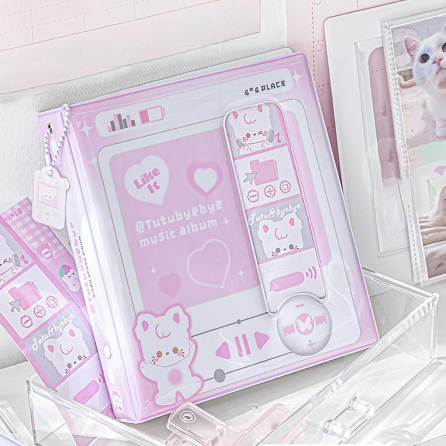 1set Cartoon Graphic Photo Album - Baby Pink - View 1