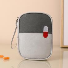 1pc Portable Medicine Storage Bag, Grey First Aid Bag For Home, Outdoor - Grey - View 1