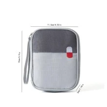 1pc Portable Medicine Storage Bag, Grey First Aid Bag For Home, Outdoor - Grey - View 2