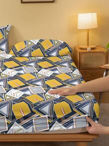 1pc Fashionable Minimalist Feather Printed Brushed Bedspread Skin-Friendly Breathable Bed Cover Bedding - Multicolor - View 4