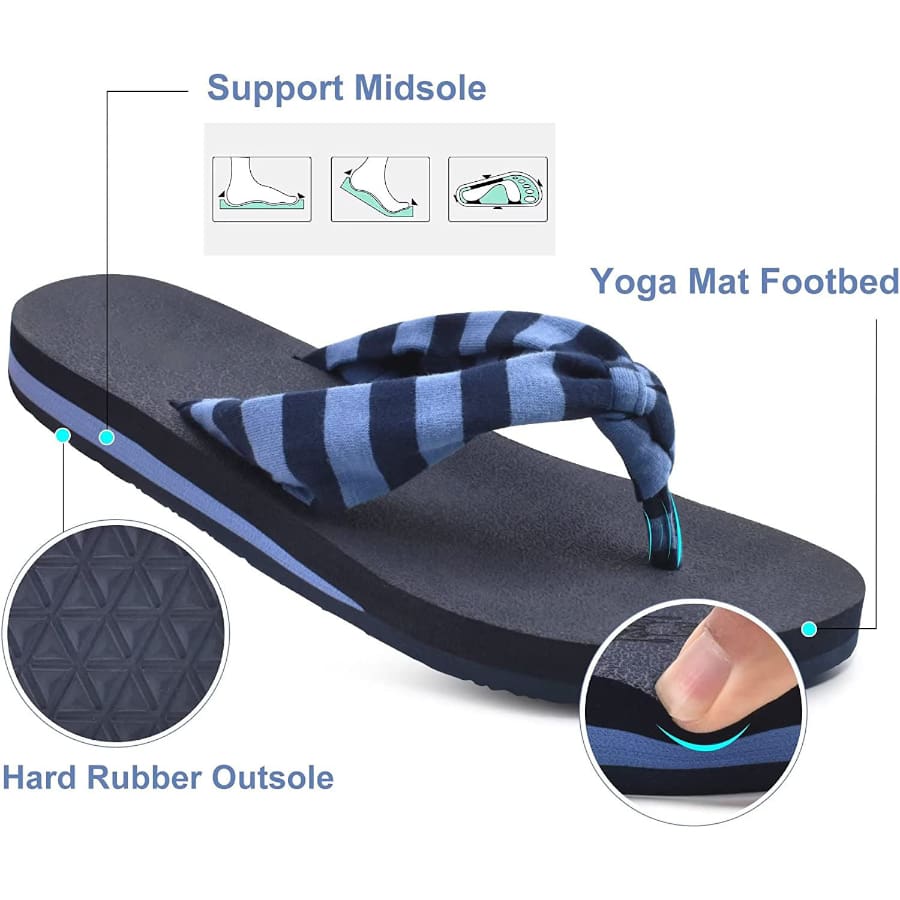 Women's Yoga Foam Flip Flops with Arch Support Thong Sandals NonSlip