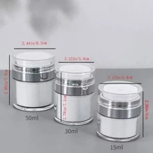 真空面霜瓶裝化妝品旅行用壓粉底妝瓶裝乳液壓霜 - 白色 - 查看 7