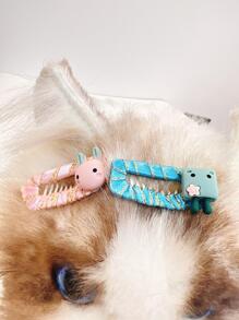 1pc Cartoon Design Pet Hair Clip For Dog And Cat - Blue - View 2