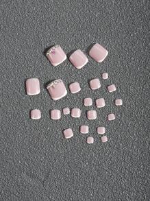 24 Piezas de uñas cortas de verano Y2K con puntas de diamante de francés aceitoso y de lunares para llevar con diseño de corazón dorado y morado para prótesis de uñas con parche de gelatina, 1 pieza, 1 tira de lima de uñas, suministros de uñas de presión uñas falsas uña falsa uña acrílica - Multicolor - Ver 2