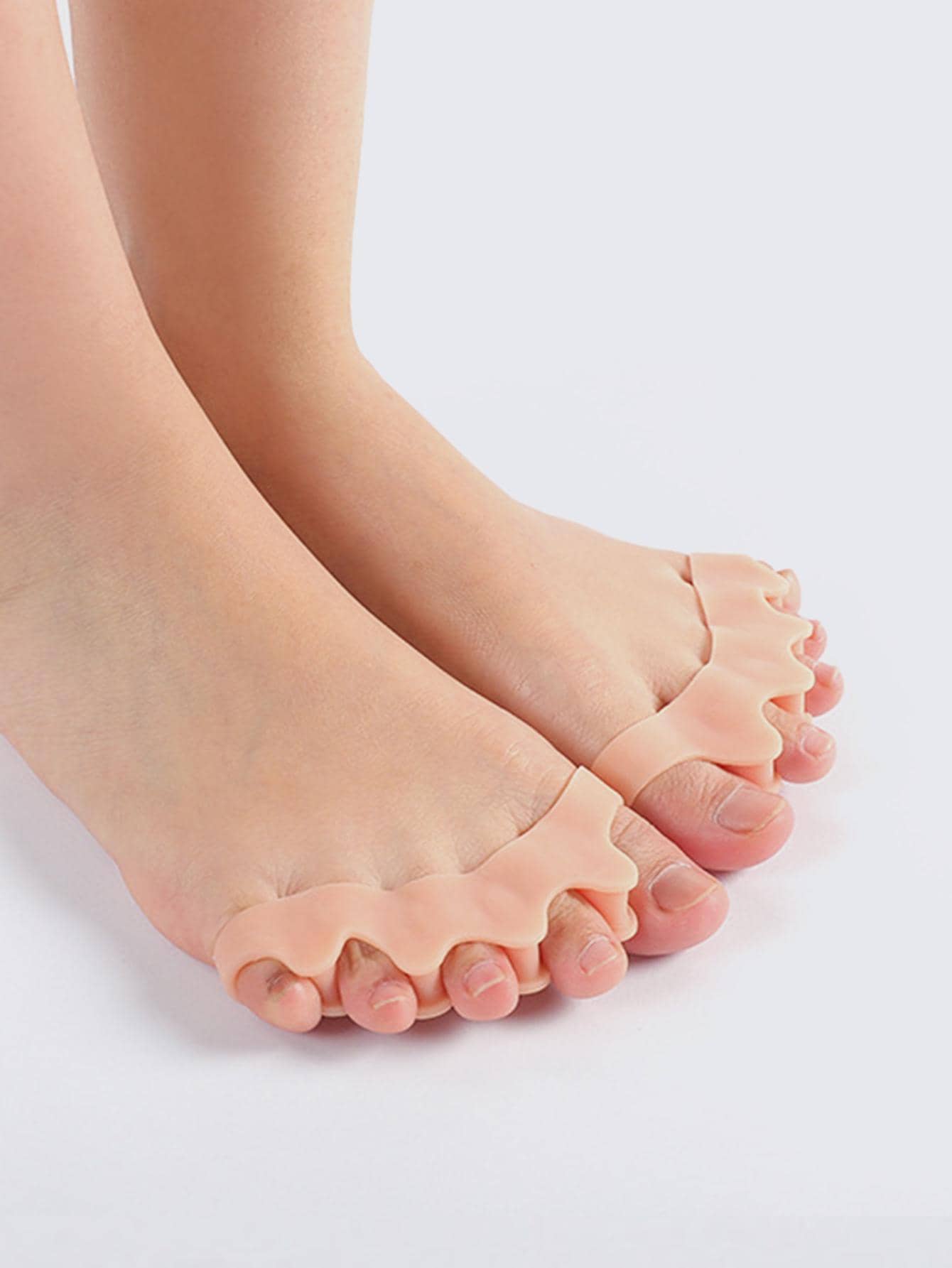 Separadores de dedos de los pies, 2 piezas separador de dedos de los pies de color piel herramienta para el cuidado de los pies - Caqui - Ver 1