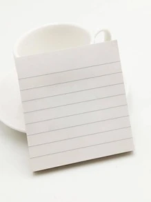 1 pieza con patrón de línea pegajoso simple papel Nota adhesiva Almohadilla para escuela - Blanco - Ver 1