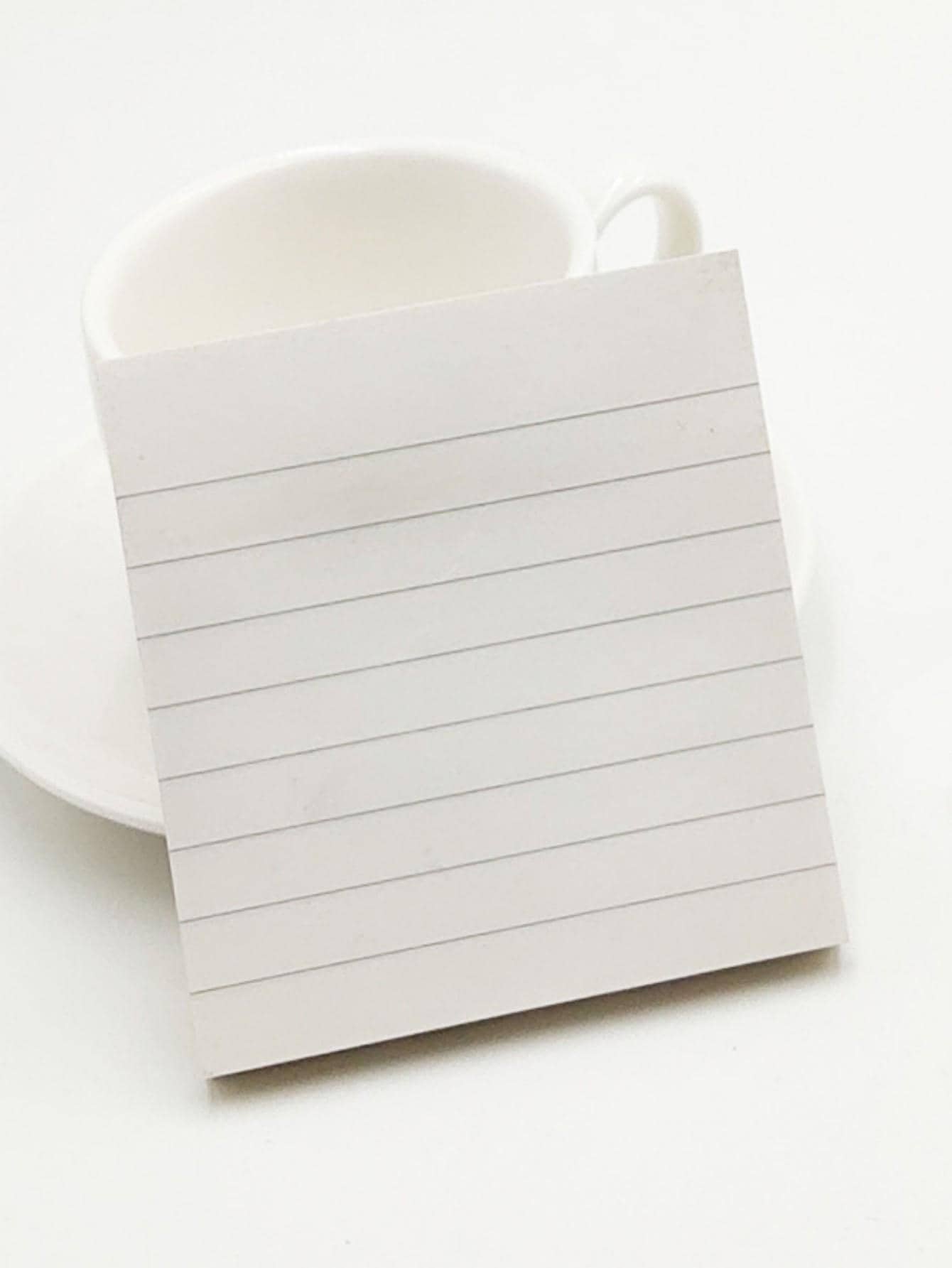 1 pieza con patrón de línea pegajoso simple papel Nota adhesiva Almohadilla para escuela - Blanco - Ver 1