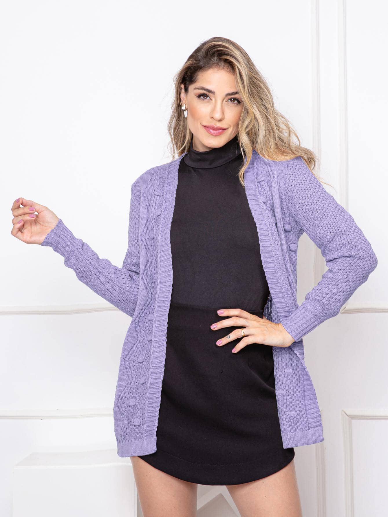 Women Sweaters - Màu tím hoa cà - Xem 1