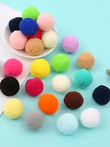 30 Quả Bóng Pompom Nhiều Màu 3Cm (Lông & Lông Thú) Dành Cho Đồ Chơi Cho Mèo Tự Làm, Trang Trí Nhà Cho Thú Cưng - Nhiều màu - Xem 1