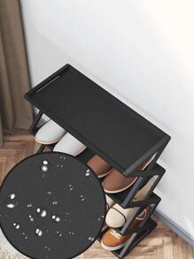 1pc Small Size X-Shaped Cloth Dustproof Shoe Rack, Assembled, Home Storage Organizer - Black - View 3