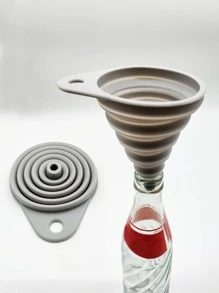 1 pieza Embudo de cocina de silicona minimalista gris plegable para cocina