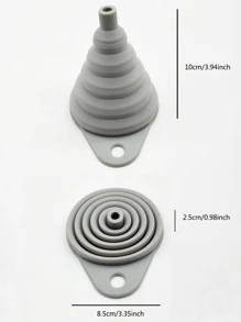 1 pieza Embudo de cocina de silicona minimalista gris plegable para cocina