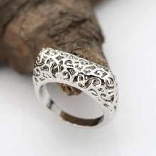 1 chiếc nhẫn hợp kim kẽm hợp kim kẽm thời trang cho phụ nữ trang trí tiệc - Bạc - Xem 2