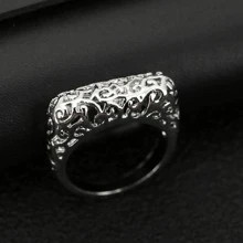 1 chiếc nhẫn hợp kim kẽm hợp kim kẽm thời trang cho phụ nữ trang trí tiệc - Bạc - Xem 5