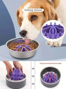 1pc Slow Down Eating Pad For Dog And Cat For Eat Slowly - Violet Purple - View 3