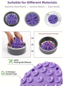 1pc Slow Down Eating Pad For Dog And Cat For Eat Slowly - Violet Purple - View 4
