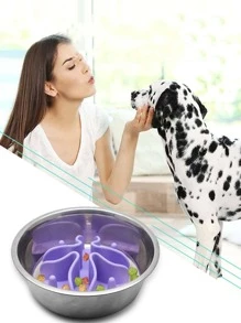 1pc Slow Down Eating Pad For Dog And Cat For Eat Slowly - Violet Purple - View 2