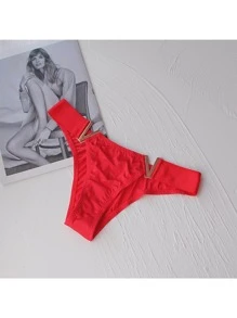 Women's Sexy Low Waist Panties V Panty[3 Pieces] - Pink - View 7