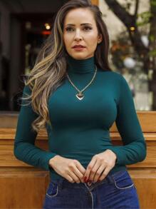 Women's Long Sleeve Second Skin Blouse - 軍綠色 - 查看 1