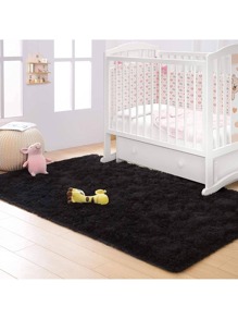 Alfombra Decorativa 200 X 160 Cm Sala De Estar Y Dormitorio - Negro - Ver 4