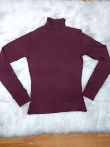 Women's Long Sleeve Second Skin Blouse - Màu Đỏ Sâu - Xem 2